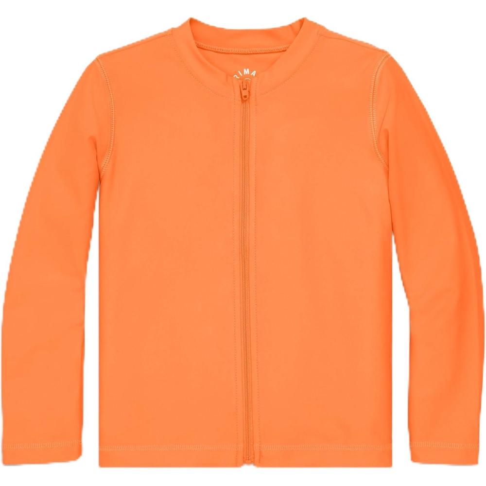 imagePrimary Kids Long Sleeve FullZip Rash Guard UPF 50 Made with Recycled MaterialsCantaloupe