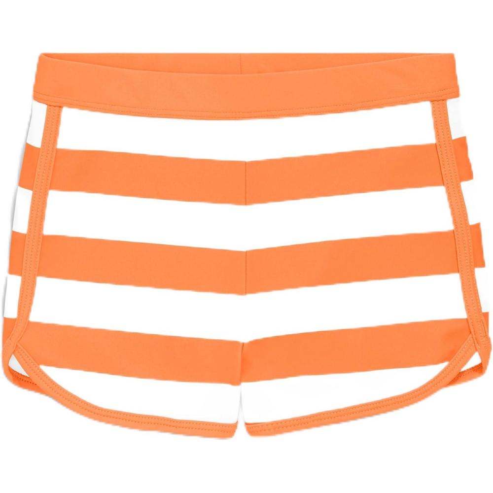 imagePrimary Kids Swim Short in Stripe UPF 50 Made with Recycled MaterialsCantaloupe White Stripe