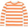 imagePrimary Kids Long Sleeve Rash Guard in Stripe UPF 50 Made with Recycled MaterialsCantaloupe White Stripe