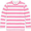 imagePrimary Kids Long Sleeve Rash Guard in Stripe UPF 50 Made with Recycled MaterialsPink Lemonade White Stripe