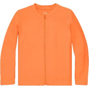 Primary Kids Long Sleeve Full-Zip Rash Guard, UPF 50+, Made with Recycled Materials(Cantaloupe)