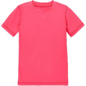 Primary Kids Short Sleeve Rash Guard, UPF 50+, Made with Recycled Materials(Bright Azalea)