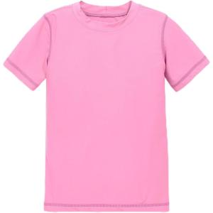 Primary Kids Short Sleeve Rash Guard, UPF 50+, Made with Recycled Materials(Pink Lemonade)