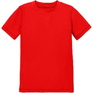 Primary Kids Short Sleeve Rash Guard, UPF 50+, Made with Recycled Materials(Tomato)