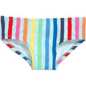 Primary Kids Swim Bikini Bottom in Rainbow Sky Stripe, UPF 50+, Made with Recycled Materials(Mist Spring Stripe)