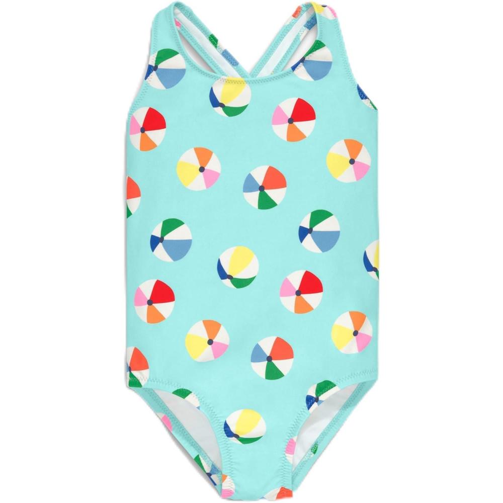 imagePrimary Kids Tank Swimsuit in Beach Balls UPF 50 Made with Recycled MaterialsMist Beach Balls