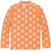 imagePrimary Kids Long Sleeve HalfZip Rash Guard in Cutout Suns UPF 50 Made with Recycled MaterialsCantaloupe Cutout Suns