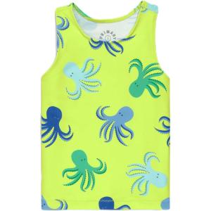 Primary Kids Swim Tank in Octopus pals, UPF 50+, Made with Recycled Materials(Lime Octopus)