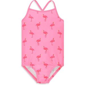 Primary Kids Swimsuit in Flamingos, UPF 50+, Made with Recycled Materials(Pink Lemonade Flamingos)