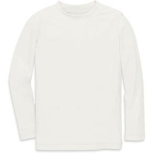 Primary Kids Long Sleeve Rash Guard, Swim Shirt, UPF 50+, Made with Recycled Materials, Stretchy Fabric(White Cloud)