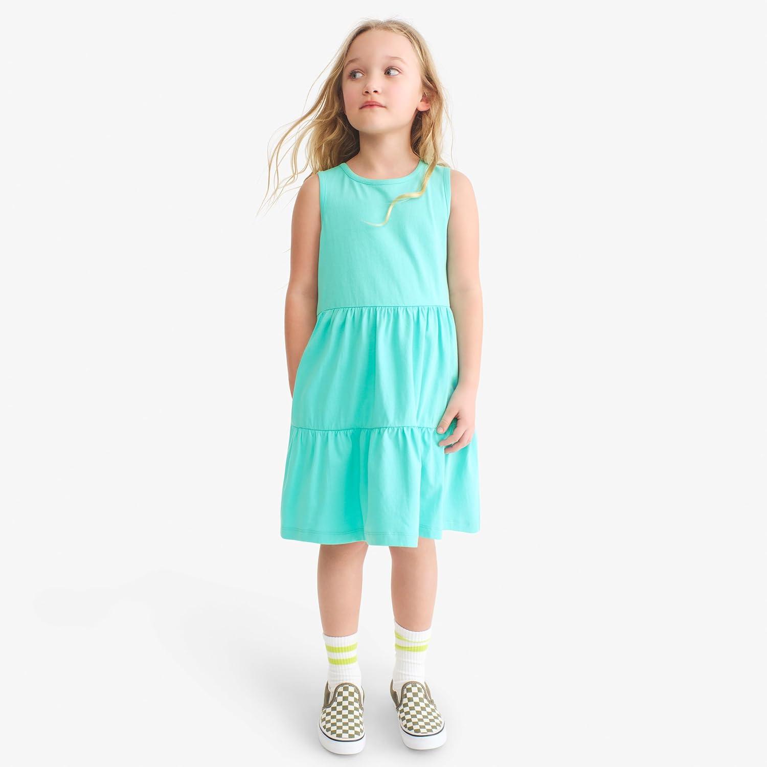 imagePrimary Kids Tiered CrossBack Tank DressHydrangea