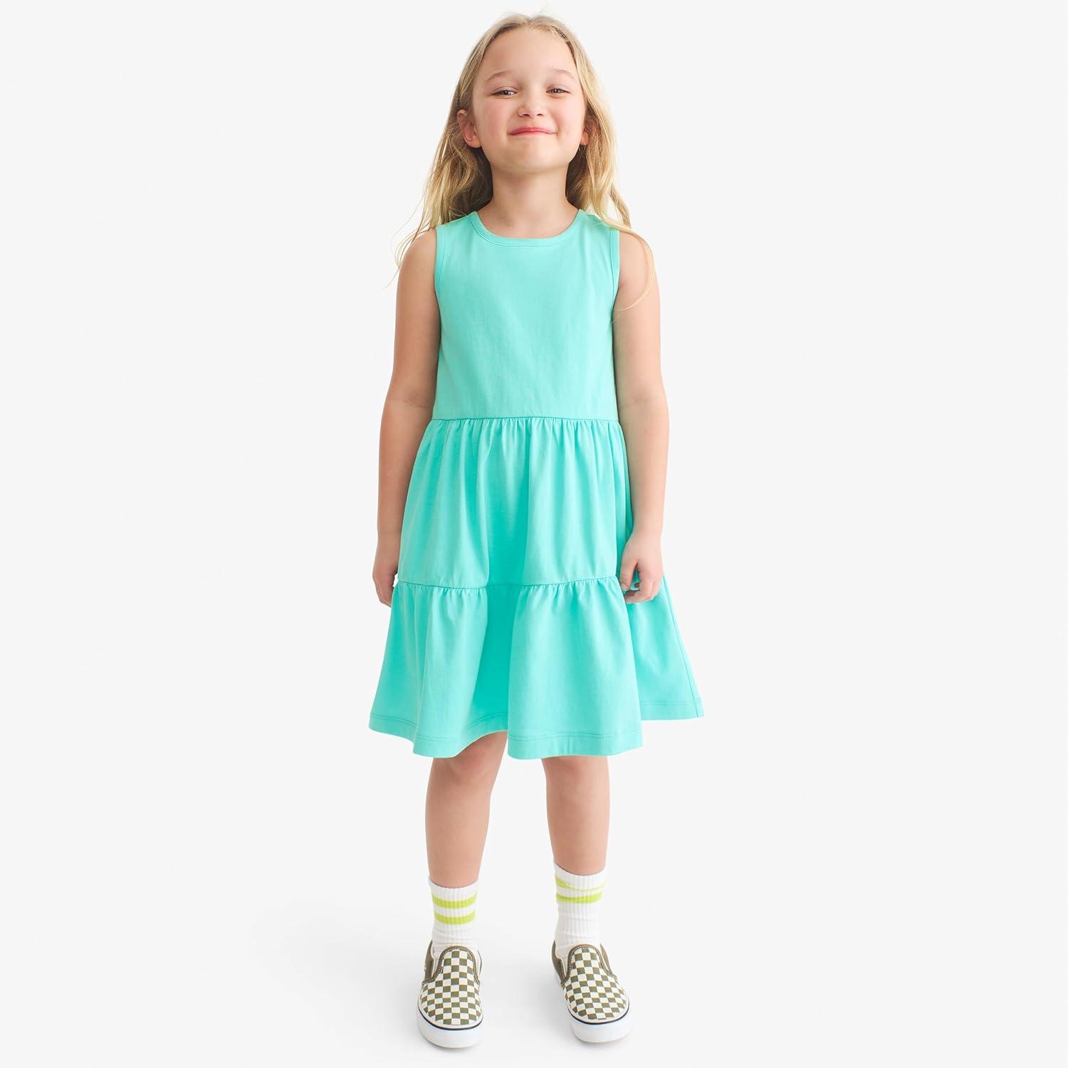 imagePrimary Kids Tiered CrossBack Tank DressSeahorse