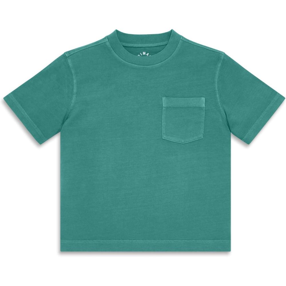 imagePrimary Kids GarmentDyed Pocket Tee Soft 100 Cotton TShirtSunwashed Teal