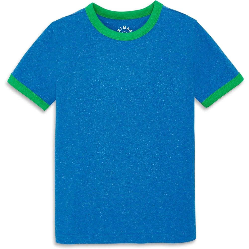 imagePrimary Kids Heathered Ringer TeeBlueberry