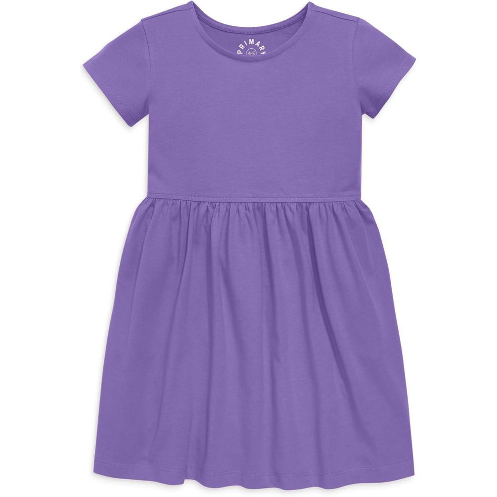 imagePrimary Kids Perfect Pocket Dress 100 Cotton Dress with PocketsViolet