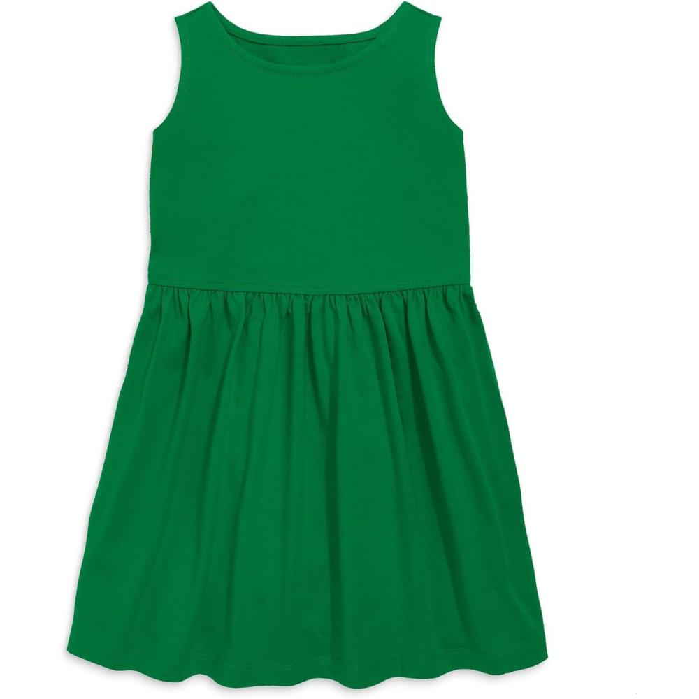 imagePrimary Kids Recess Dress 100 Cotton Dress with PocketsGrass