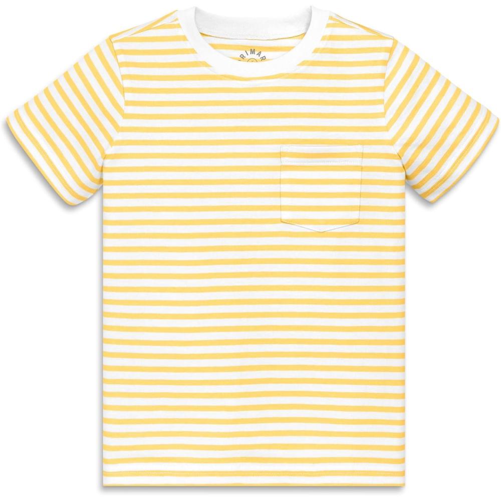 imagePrimary Kids Stripe Pocket Tee Soft 100 Cotton TShirtSunlight White Stripe