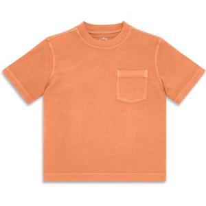 Primary Kids Garment-Dyed Pocket Tee, Soft 100% Cotton T-Shirt(Goldfish)