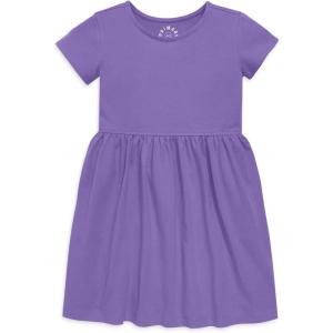 Primary Kids Perfect Pocket Dress, 100% Cotton Dress with Pockets(Violet)