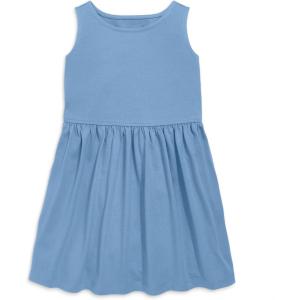 Primary Kids Recess Dress, 100% Cotton Dress with Pockets(Vintage Blue)