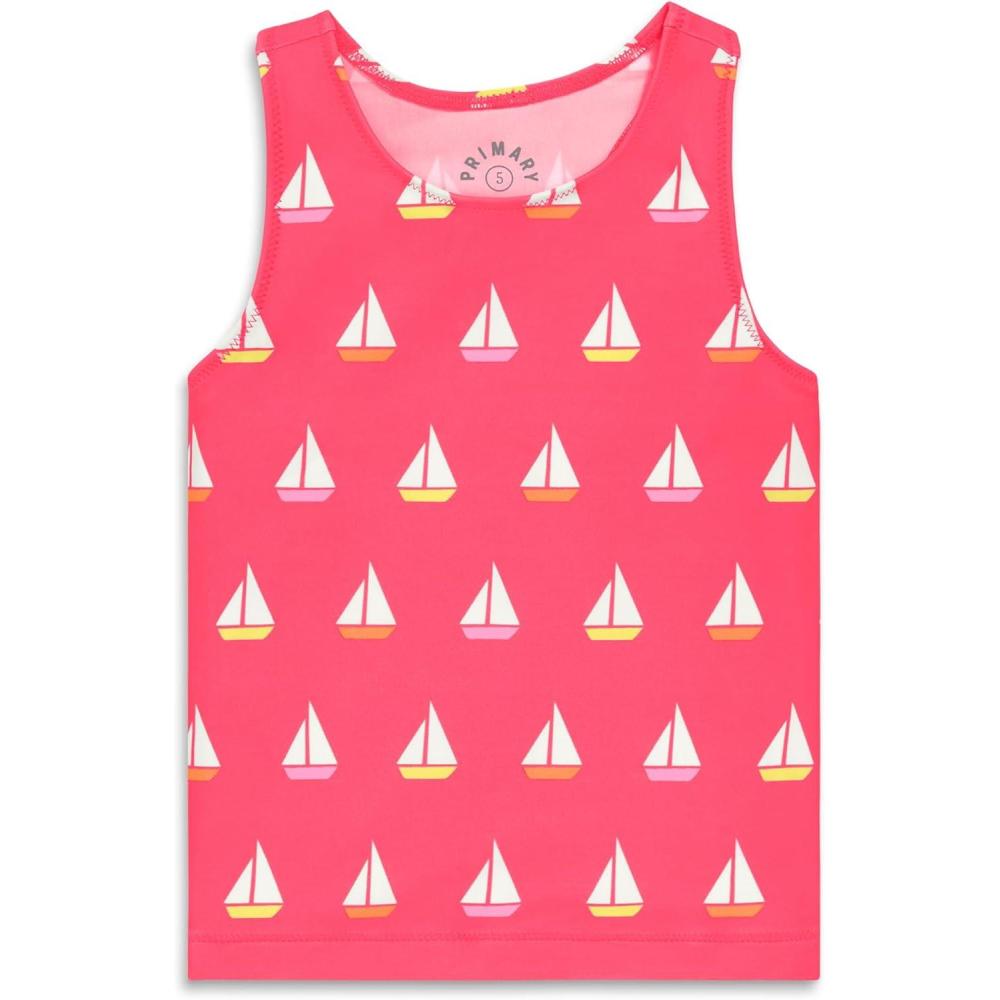 imagePrimary Kids Swim Tank in Sailboats UPF 50 Made with Recycled MaterialsBright Azalea Sailboats