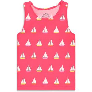 Primary Kids Swim Tank in Sailboats, UPF 50+, Made with Recycled Materials(Bright Azalea Sailboats)