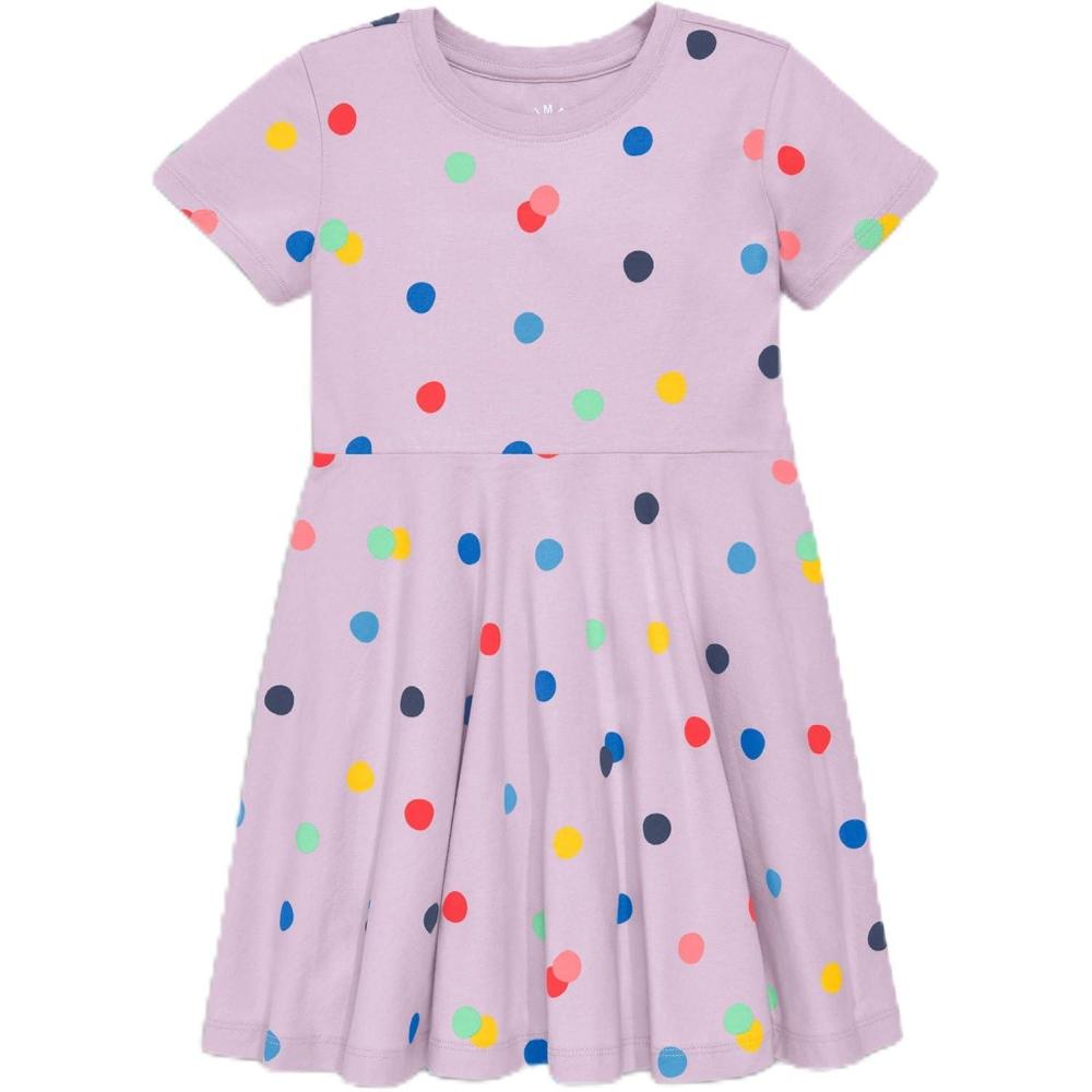 imagePrimary Kids Twirly Dress in Rainbow Confetti Dots