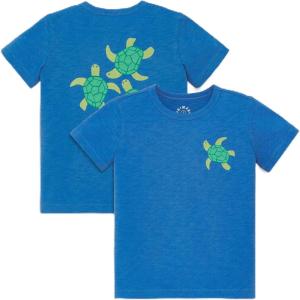 Primary Kids Sea Turtles Graphic Tee, Soft 100% Cotton T-Shirt(Blueberry Turtles)