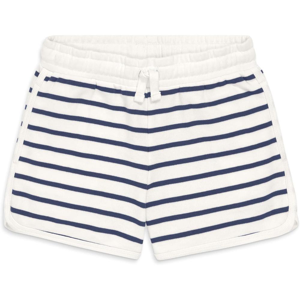 imagePrimary Kids Stripe Recess Shorts 100 Cotton PullOn ShortsSunwashed Navy Ivory Stripe