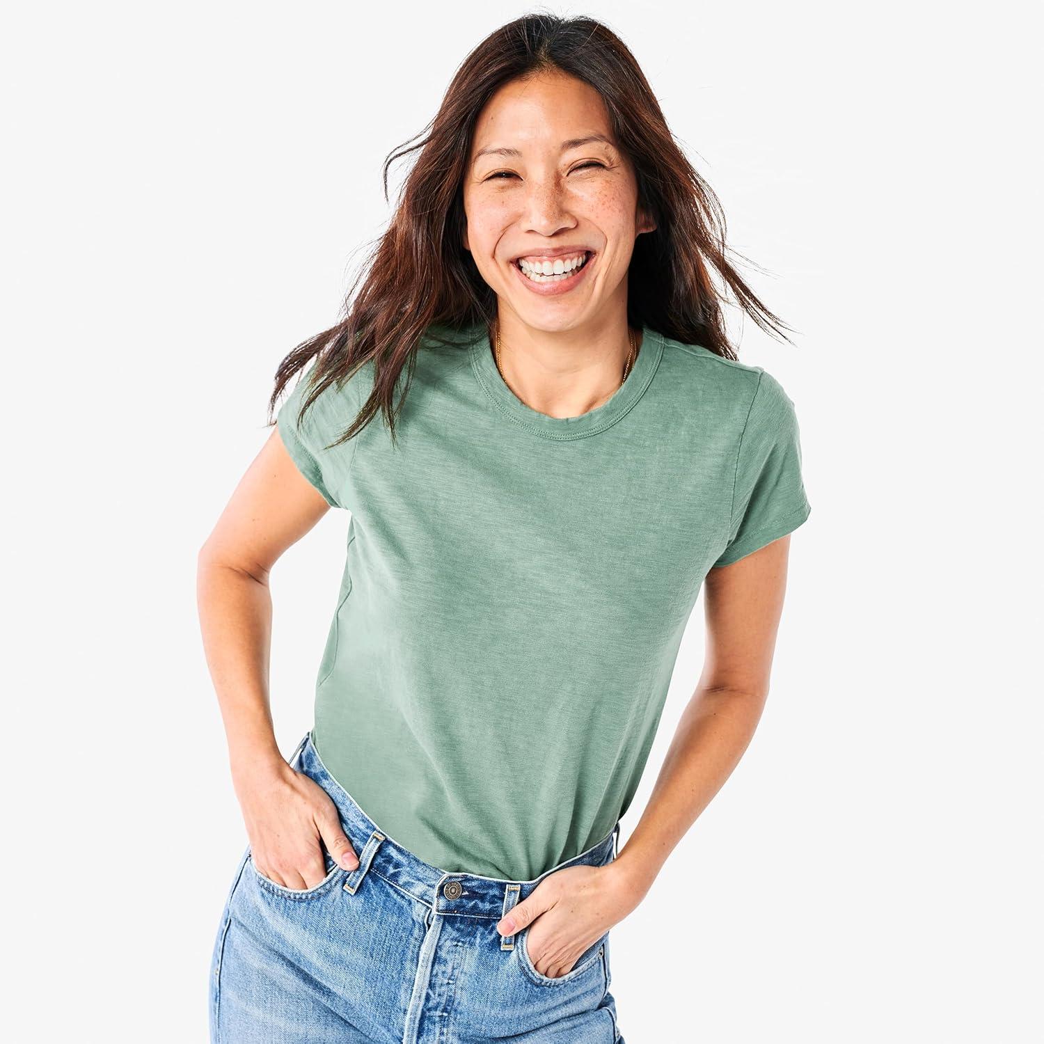 imagePrimary Adult Classic Slub Crewneck Tee 100 Cotton TShirt Womens FitButtercup