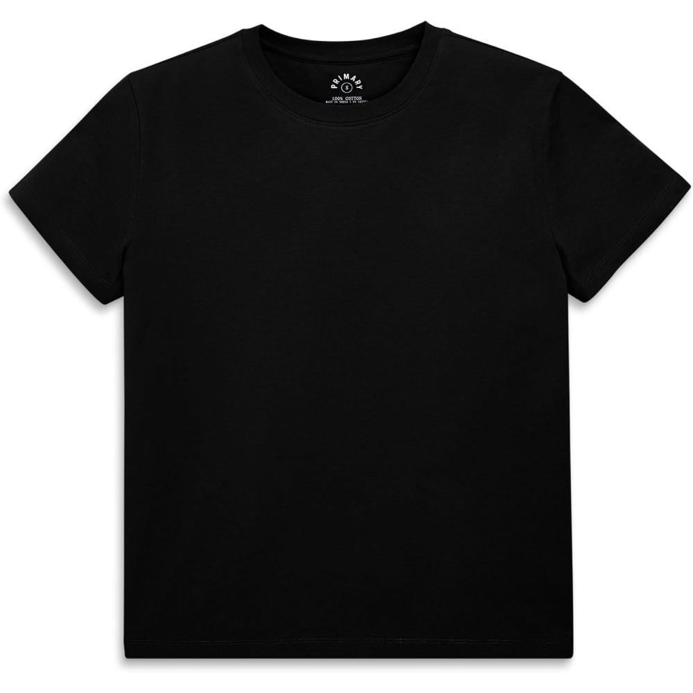 imagePrimary Adult Classic Slub Crewneck Tee 100 Cotton TShirt Womens FitBlack