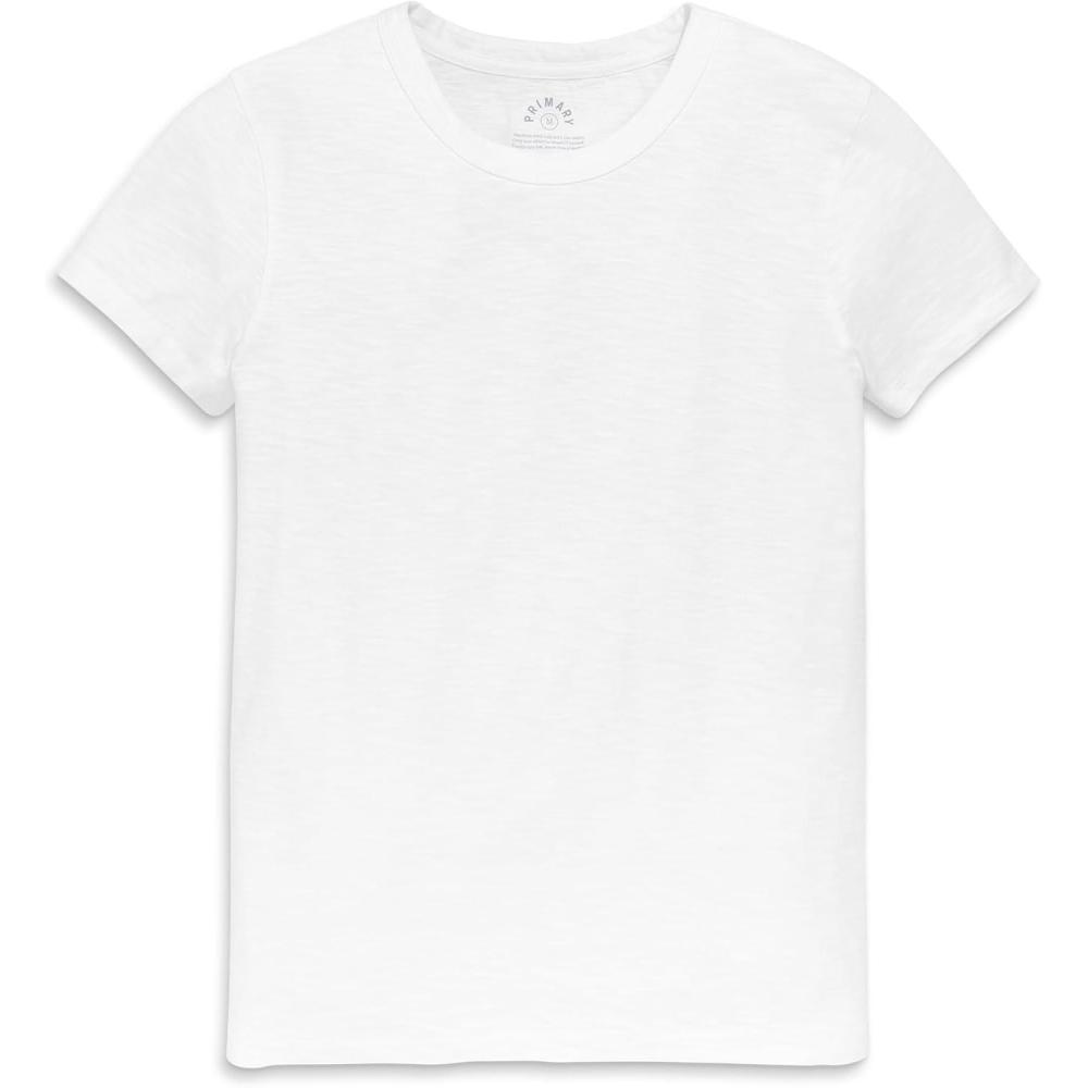 imagePrimary Adult Classic Slub Crewneck Tee 100 Cotton TShirt Womens FitWhite