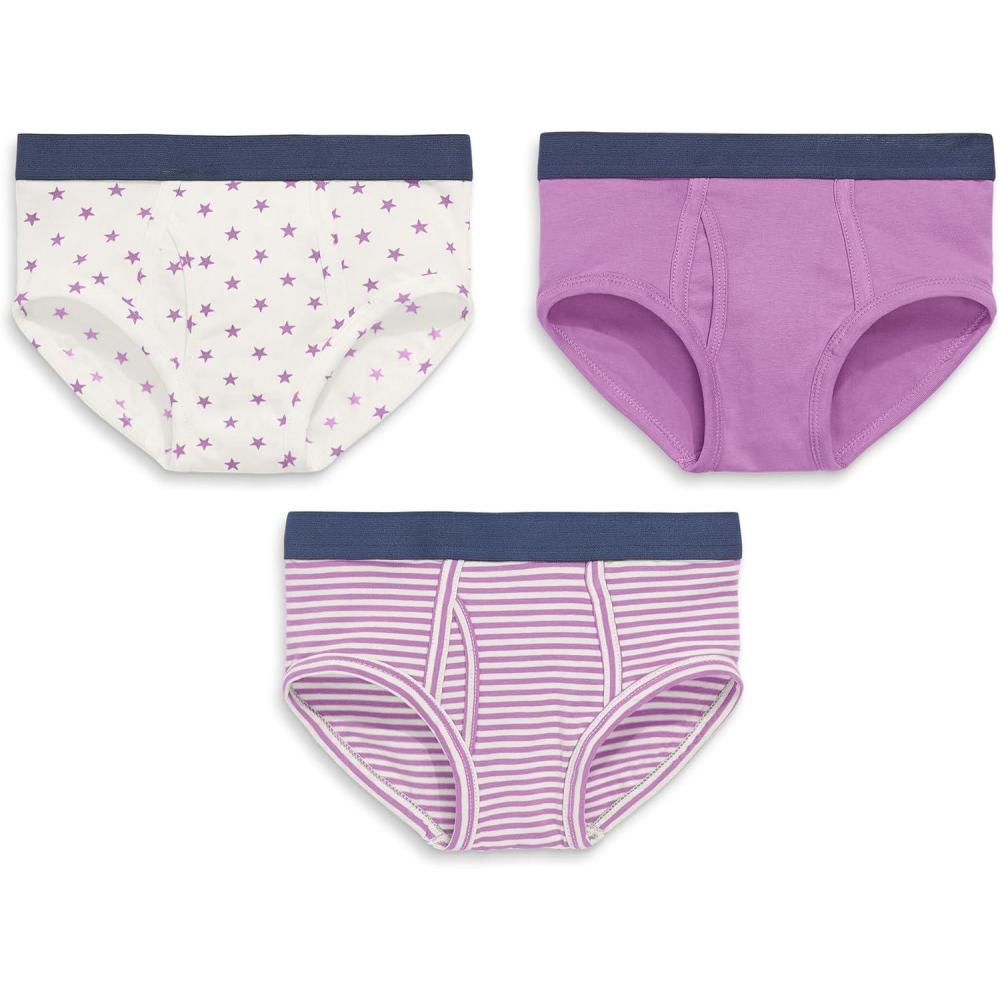 imagePrimary Kids Brief 3pack Soft Cotton Stretch BriefsLavender Mix