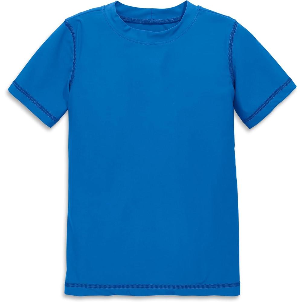 imagePrimary Kids Short Sleeve Rash Guard Swim Shirt UPF 50 Made with Recycled MaterialsBlueberry