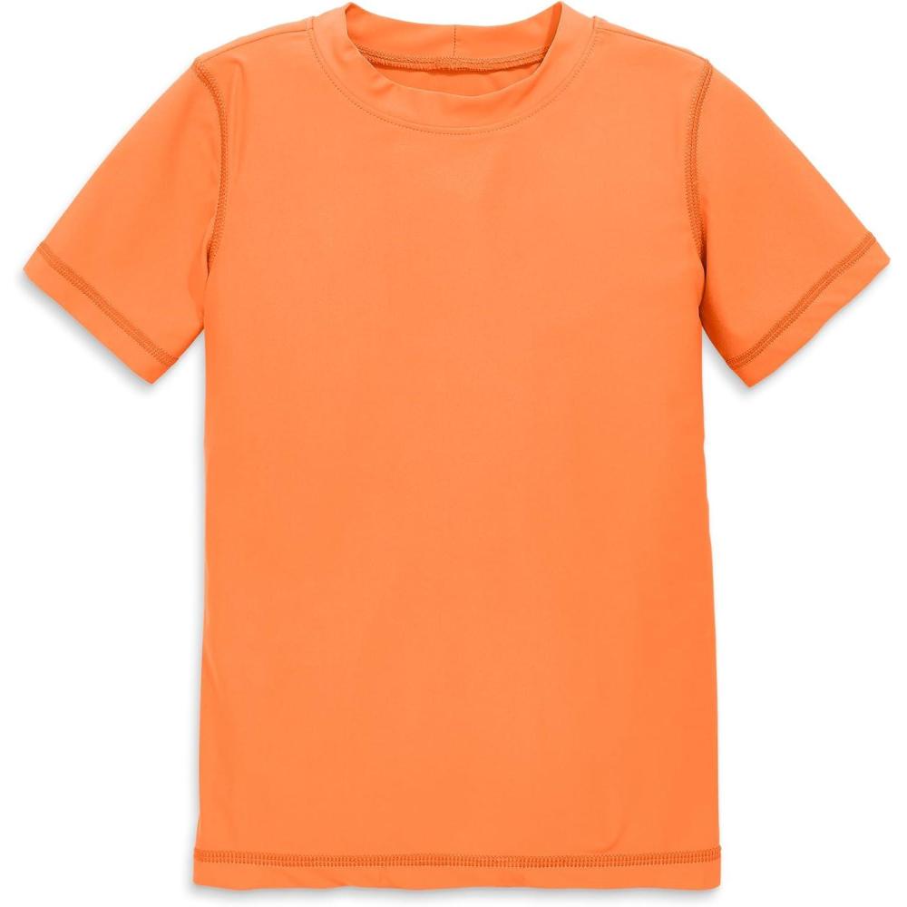 imagePrimary Kids Short Sleeve Rash Guard Swim Shirt UPF 50 Made with Recycled MaterialsCantaloupe