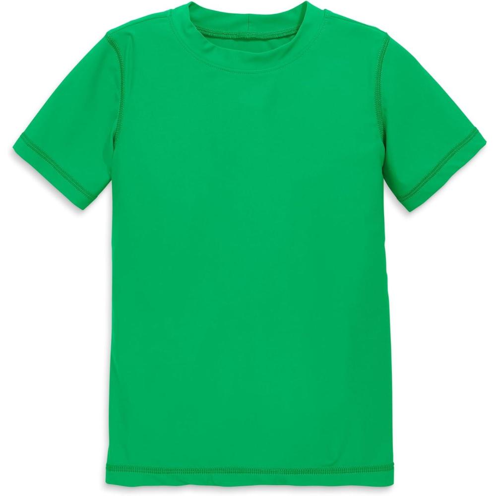 imagePrimary Kids Short Sleeve Rash Guard Swim Shirt UPF 50 Made with Recycled MaterialsGreen Apple