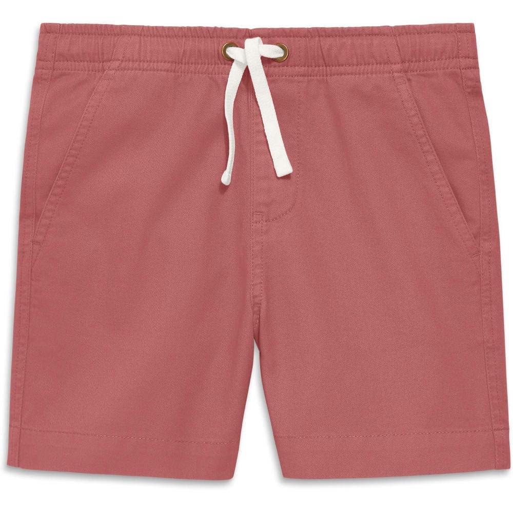 imagePrimary Kids Stretch Chino Shorts Cotton Drawstring PullOn ShortsGarment Dye Clay