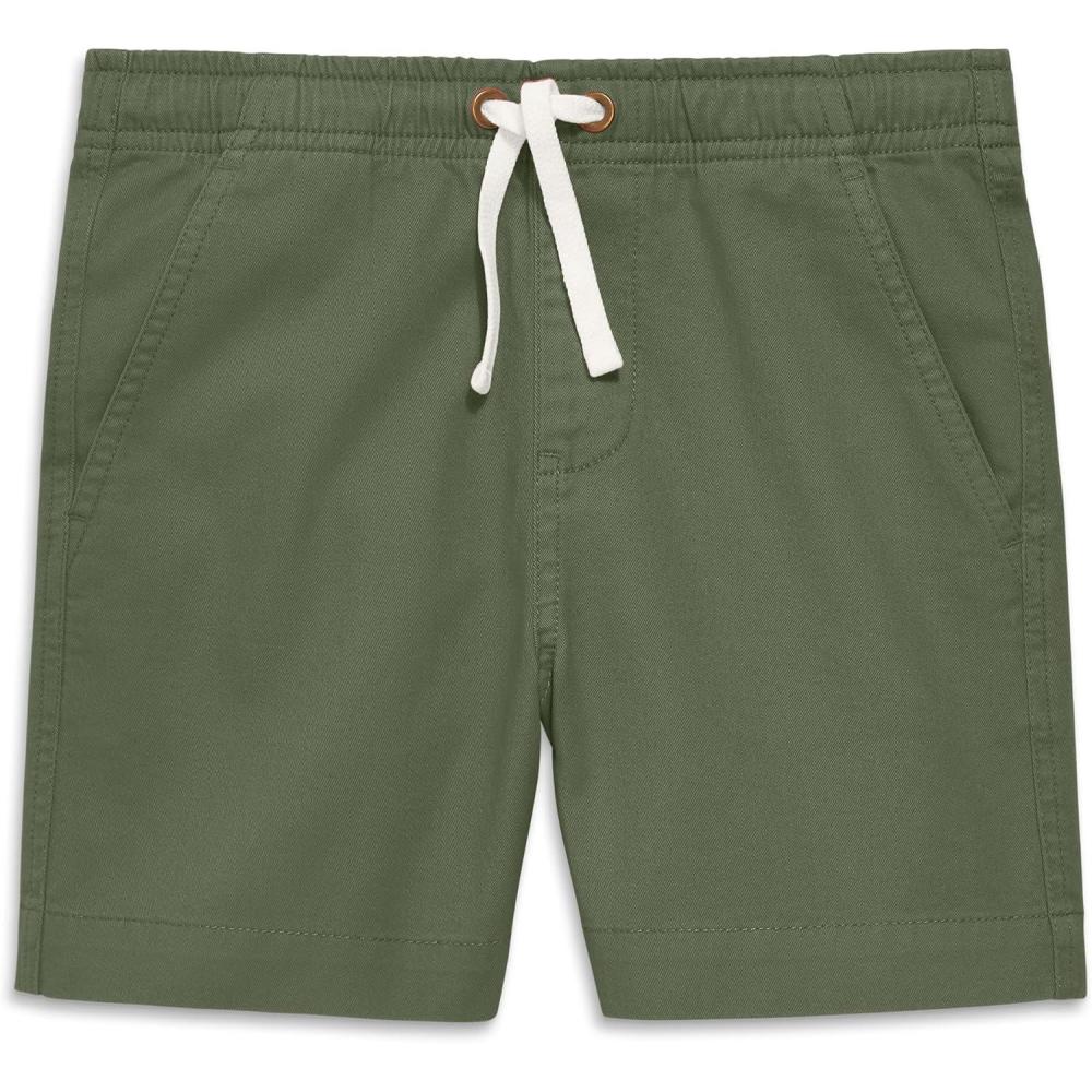 imagePrimary Kids Stretch Chino Shorts Cotton Drawstring PullOn ShortsOlive