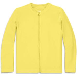 Primary Kids Long Sleeve Full-Zip Rash Guard, Swim Shirt, UPF 50+, Made with Recycled Materials(Banana)