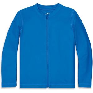 Primary Kids Long Sleeve Full-Zip Rash Guard, Swim Shirt, UPF 50+, Made with Recycled Materials(Blueberry)