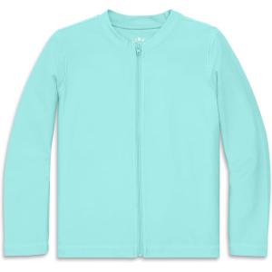 Primary Kids Long Sleeve Full-Zip Rash Guard, Swim Shirt, UPF 50+, Made with Recycled Materials(Mist)