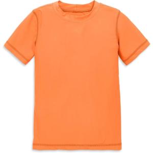 Primary Kids Short Sleeve Rash Guard, Swim Shirt, UPF 50+, Made with Recycled Materials(Cantaloupe)