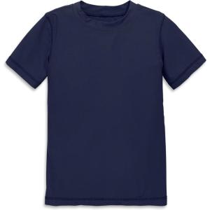 Primary Kids Short Sleeve Rash Guard, Swim Shirt, UPF 50+, Made with Recycled Materials(Navy)