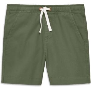 Primary Kids Stretch Chino Shorts, Cotton Drawstring Pull-On Shorts(Olive)
