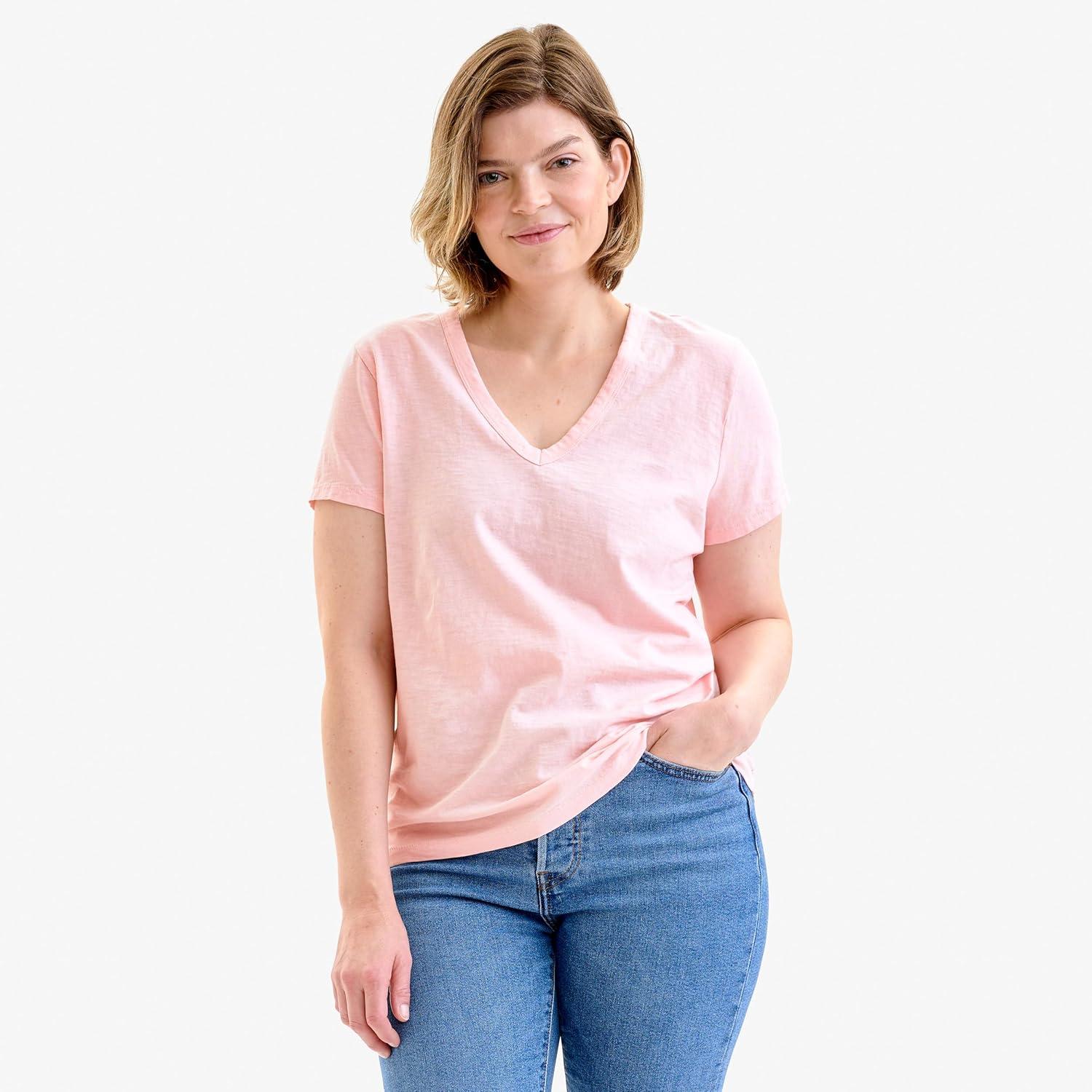 imagePrimary Adult Classic Slub VNeck Tee 100 Cotton TShirt Womens FitChive