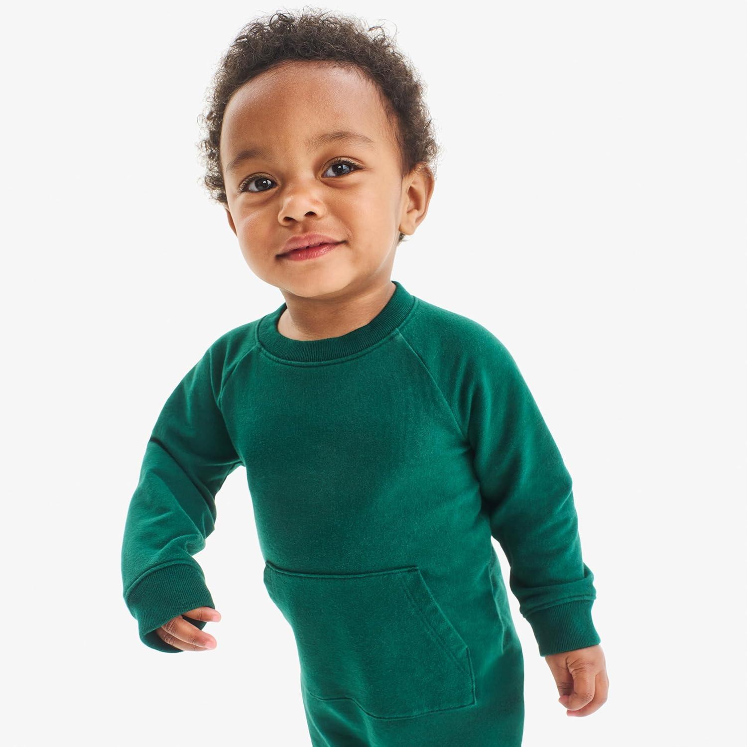 imagePrimary Baby Sweatshirt Romper Cozy Cotton OnePiece with Snap LegsSunflower