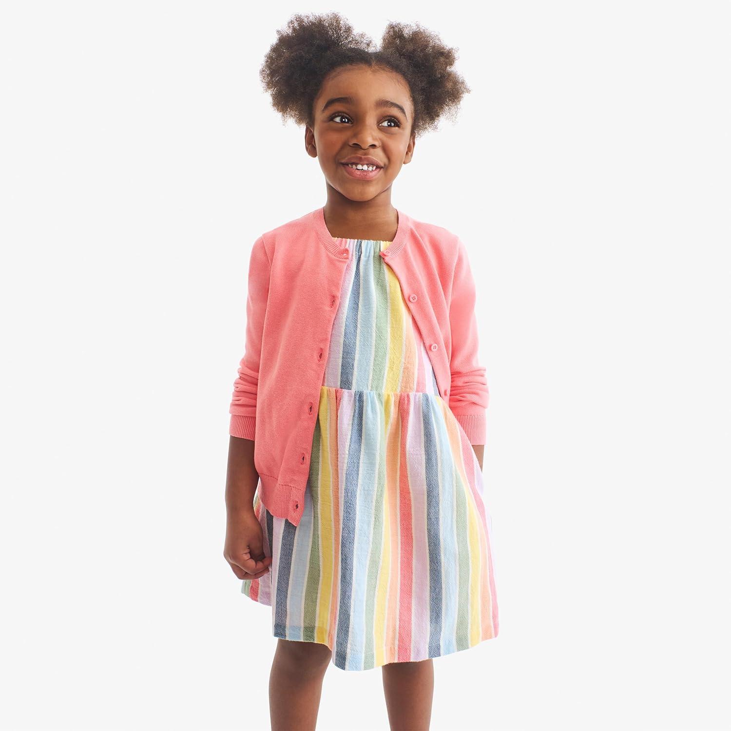 imagePrimary Kids Cotton Gauze Picnic Dress in Rainbow Stripe
