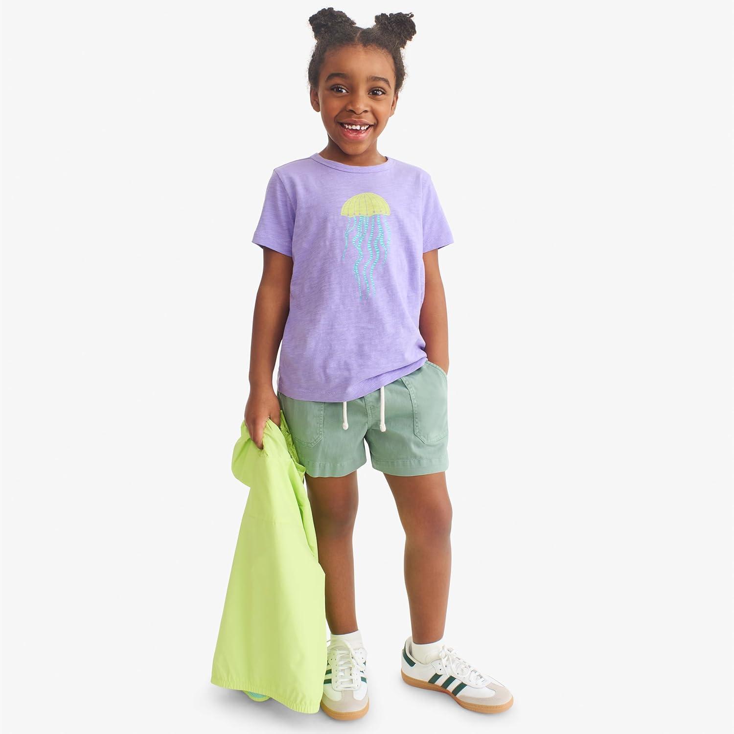 imagePrimary Kids Garment Dyed Stretch Chino Midi Shorts Cotton Drawstring PullOn ShortsGarment Dye Vintage Blue