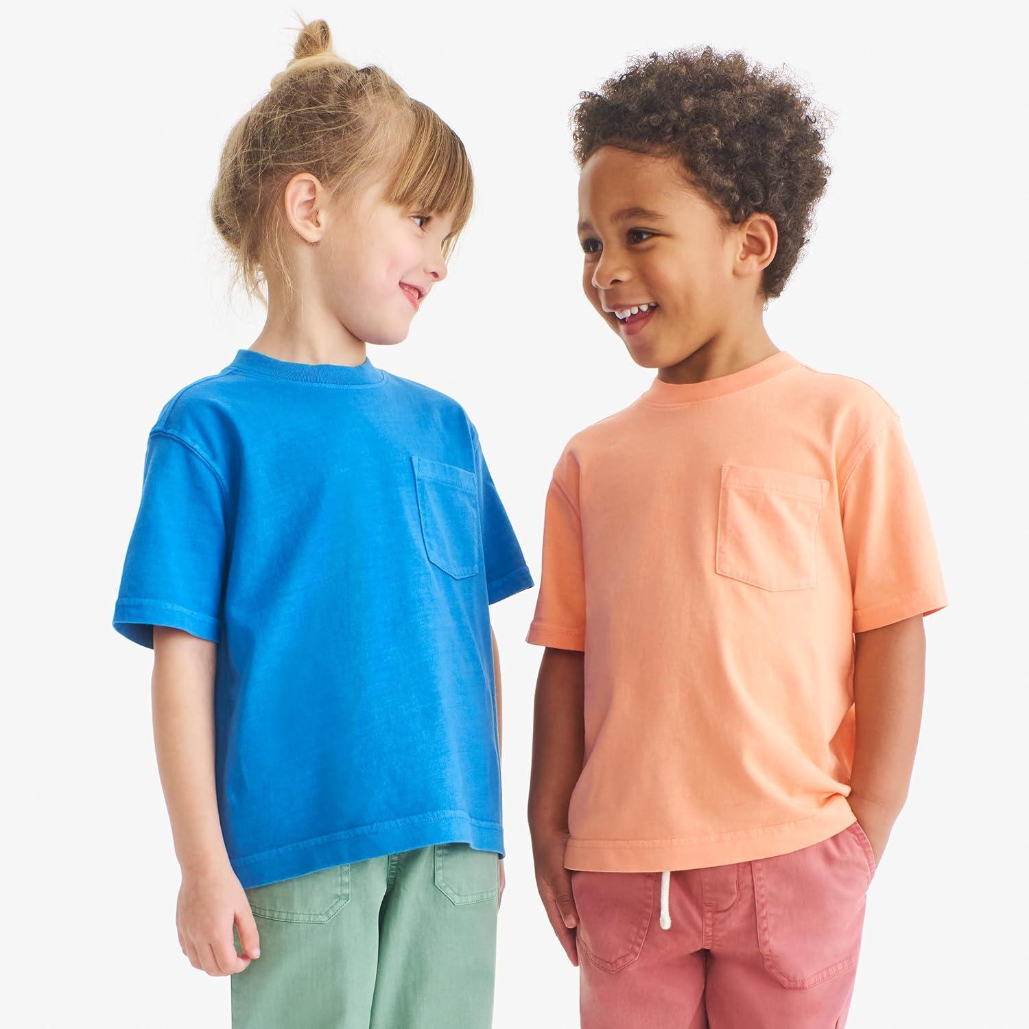 imagePrimary Kids Heathered Stripe TeeGoldfish White Stripe