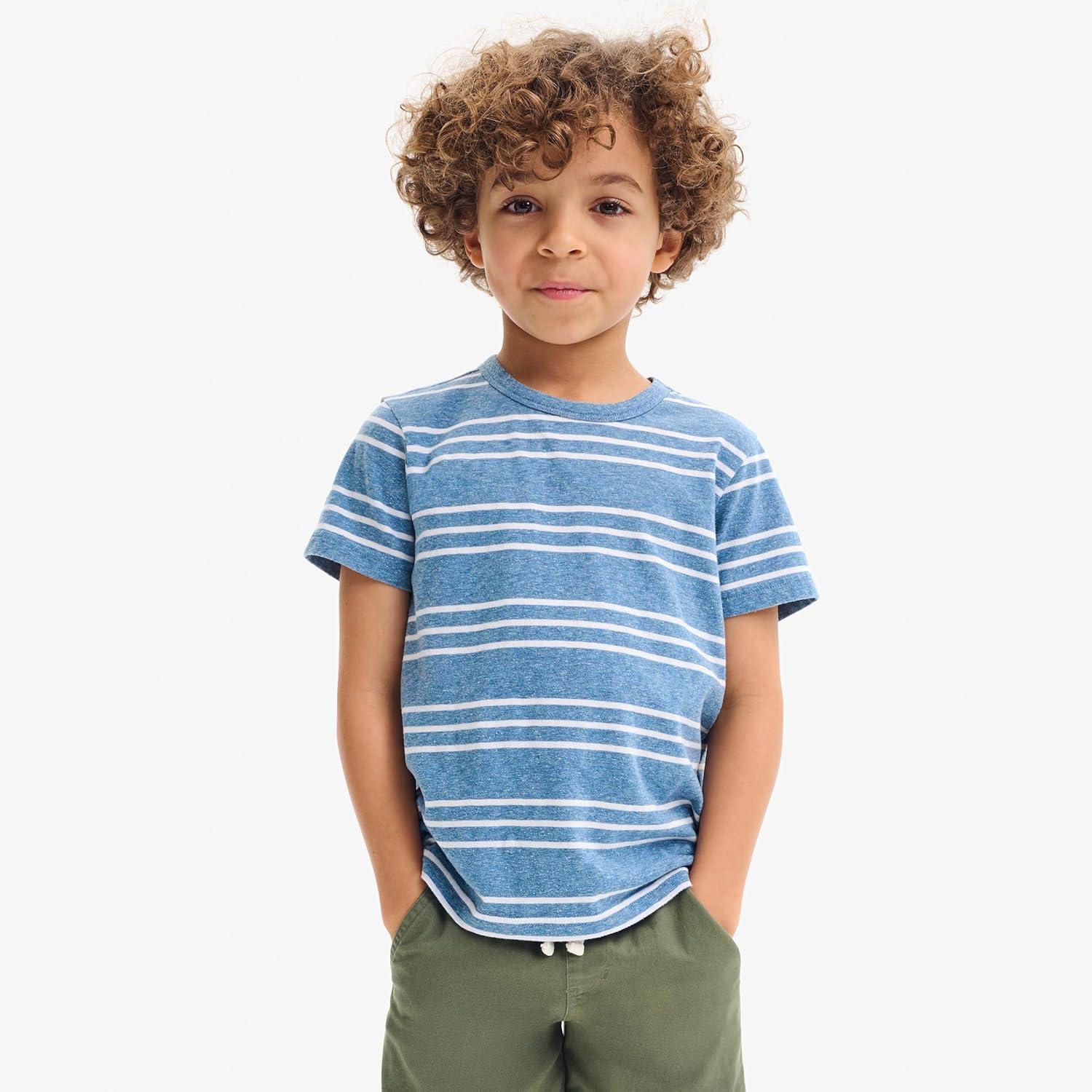 imagePrimary Kids Heathered Stripe TeeMoonlight White Stripe